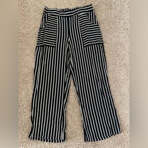 Black and White Striped Women's Pants